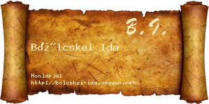 Bölcskei Ida névjegykártya