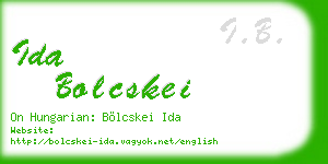 ida bolcskei business card